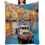A Pop Art Travel Print of Palermo - Sicily - Italy Machine-washable Throw Blanket
