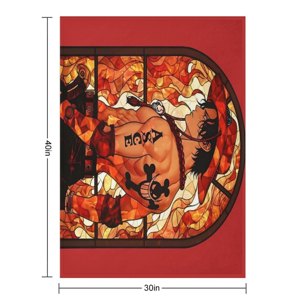 Stained Glass Fire Fist All-season Throw Blanket