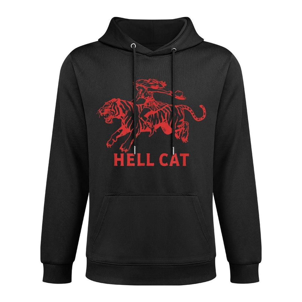 Cowgirl Riding Tiger Hell Cat Vintage Adjustable Hood Hoodie