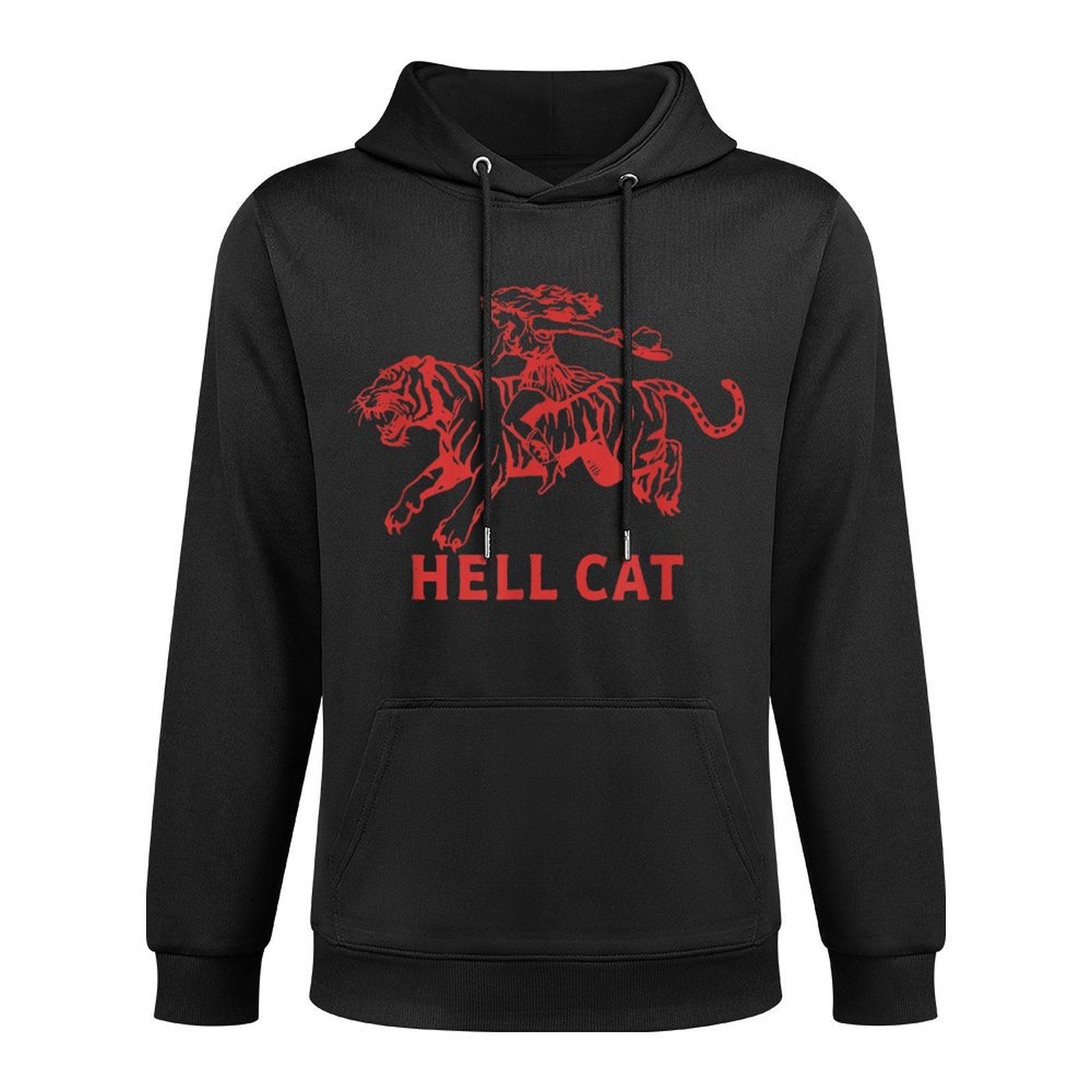 Cowgirl Riding Tiger Hell Cat Vintage Adjustable Hood Hoodie