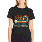 Funny Life Is Good, Pickleball Makes It Better  Summer-ready Fabric T-Shirt
