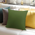 SOLID PLAIN DARK OLIVE GREEN - OVER 100 SHADES OF GREEN ON OZCUSHIONS Soft Luxury Feel Throw Pillow