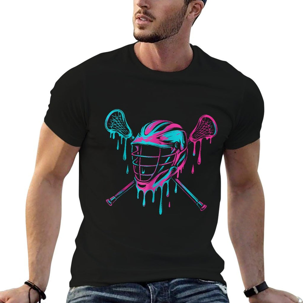 Lacrosse Drip for Boys Helmet Lax - Sticks Cool Graphic  Stretchy T-Shirt