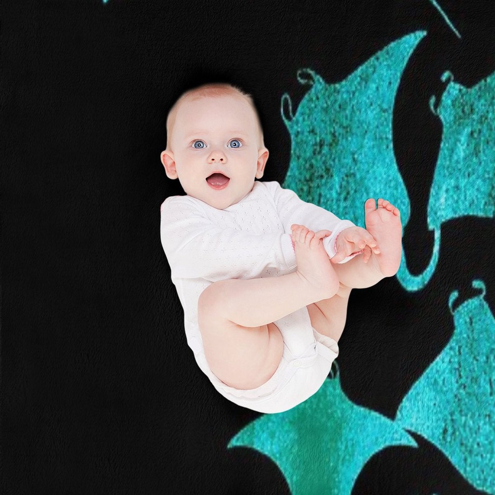 Blue Stingrays Wrinkle-free Throw Blanket