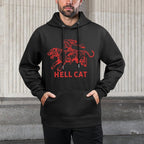 Cowgirl Riding Tiger Hell Cat Vintage Adjustable Hood Hoodie