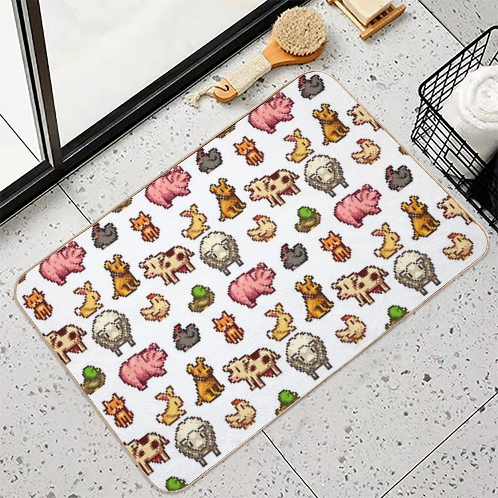 Stardew Valley Animals Durable Bath Mat