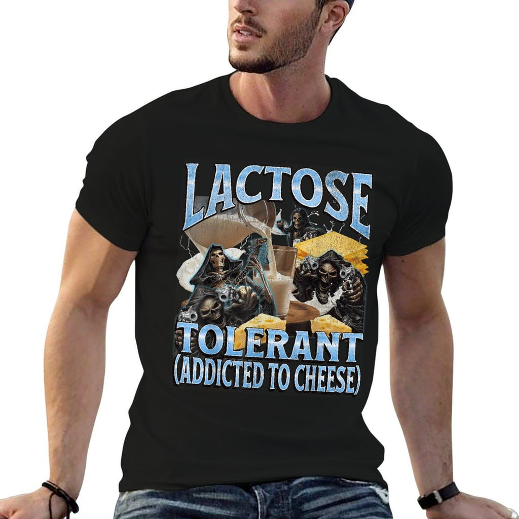 Lactose Tolerant Funny Hard Skeleton Meme Bootleg Graphic  Breathable T-Shirt
