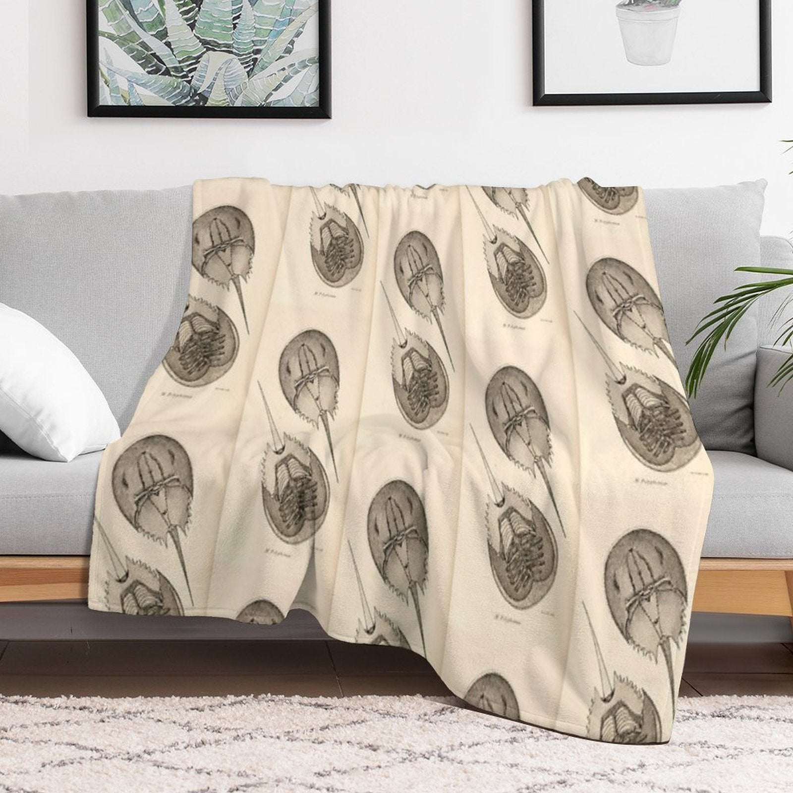 Horseshoe Crabs Lightweight Throw Blanket