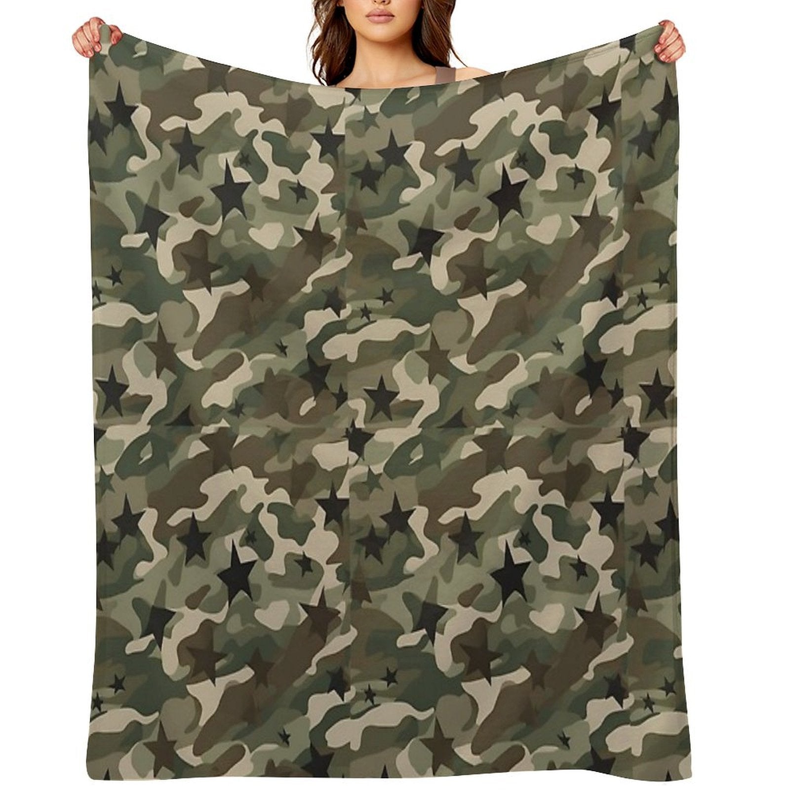 Camo Stars Blend Canvas 2 Multi-functional Throw Blanket