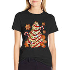 Christmas Tree Cakes Debbie And Gingerbread Cookies Pajamas  Trendy Pattern T-Shirt