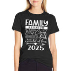 Retro 2025 Family Reunion A Little Bit Of Crazy Funny Family  Trendy Pattern T-Shirt