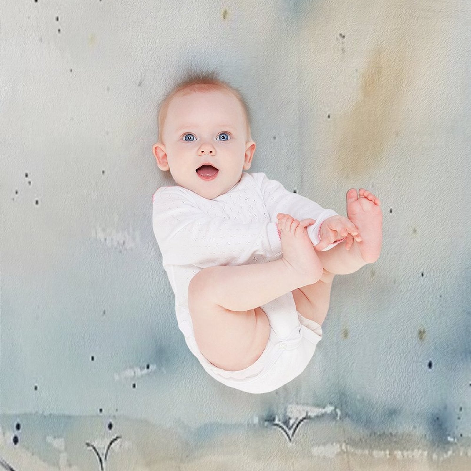 Sandpipers by The Shore – Soft Watercolor Coastal Bird Art Compact Throw Blanket