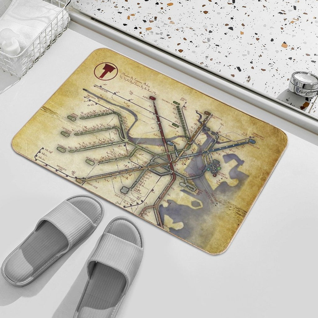 An Ancient T Map  Toxin-Free Bath Mat