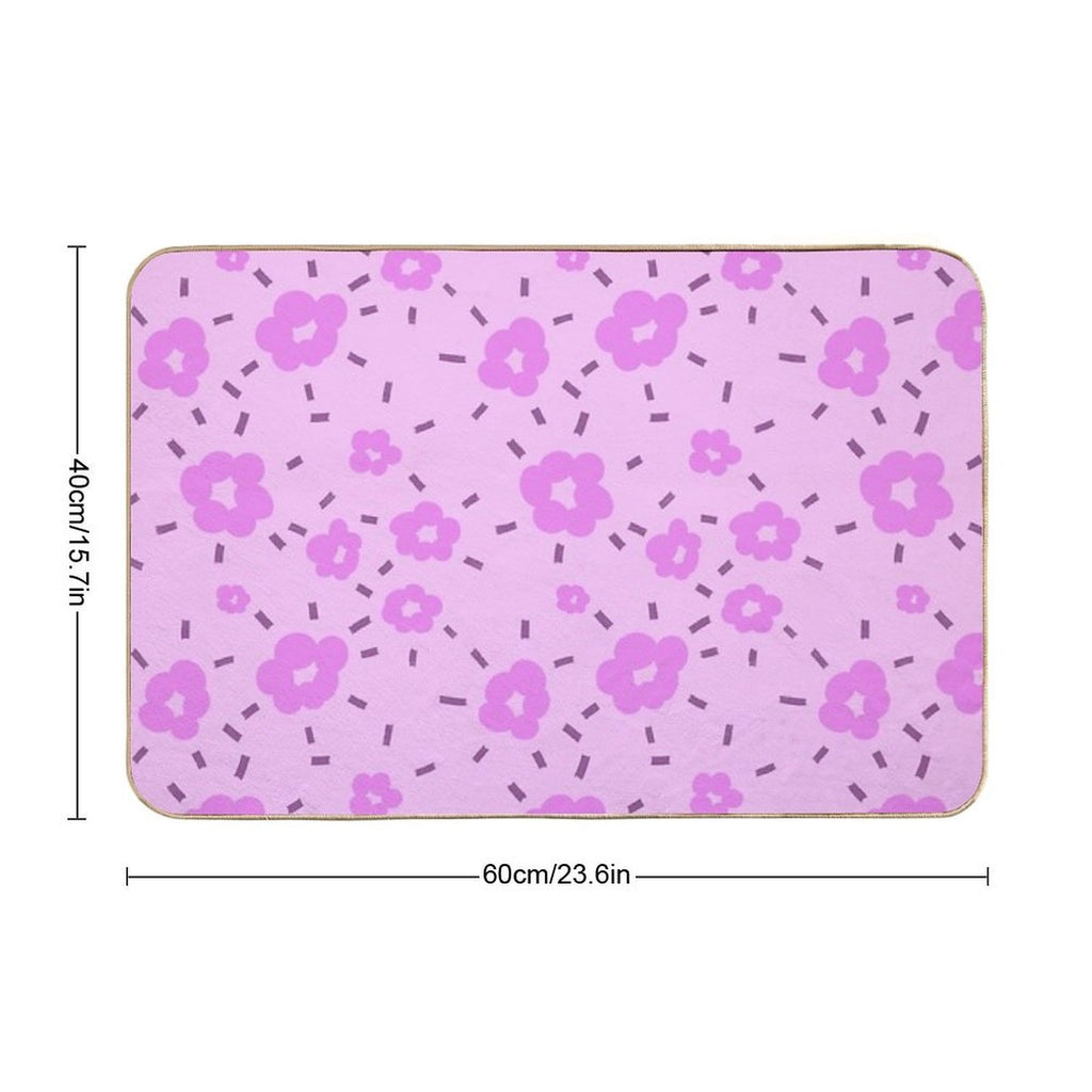 Petal Whimsy - Playful Floral Pattern  Anti-Trip Bath Mat