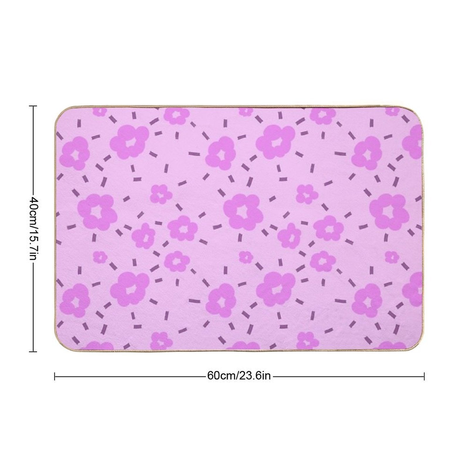 Petal Whimsy - Playful Floral Pattern  Anti-Trip Bath Mat