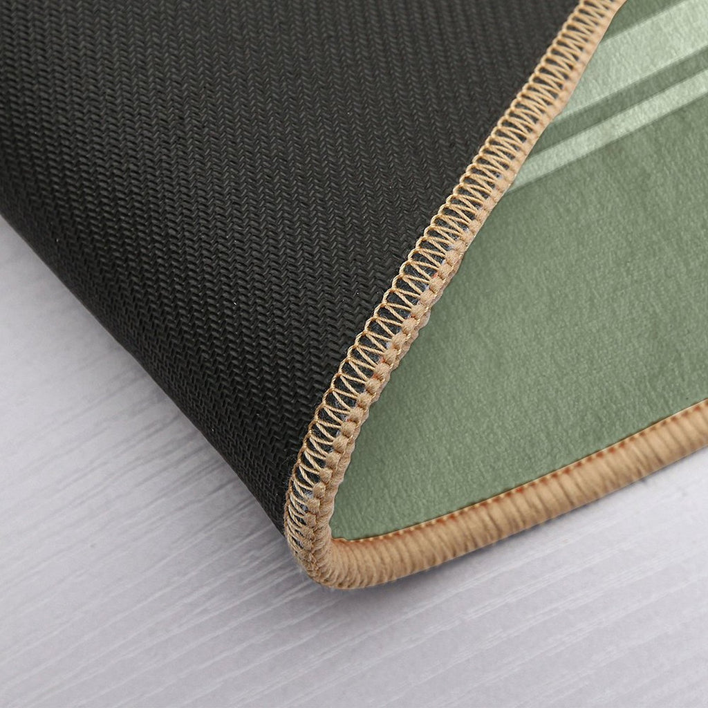 Simple Horizontal Stripes Design - Green  High-Traffic Bath Mat