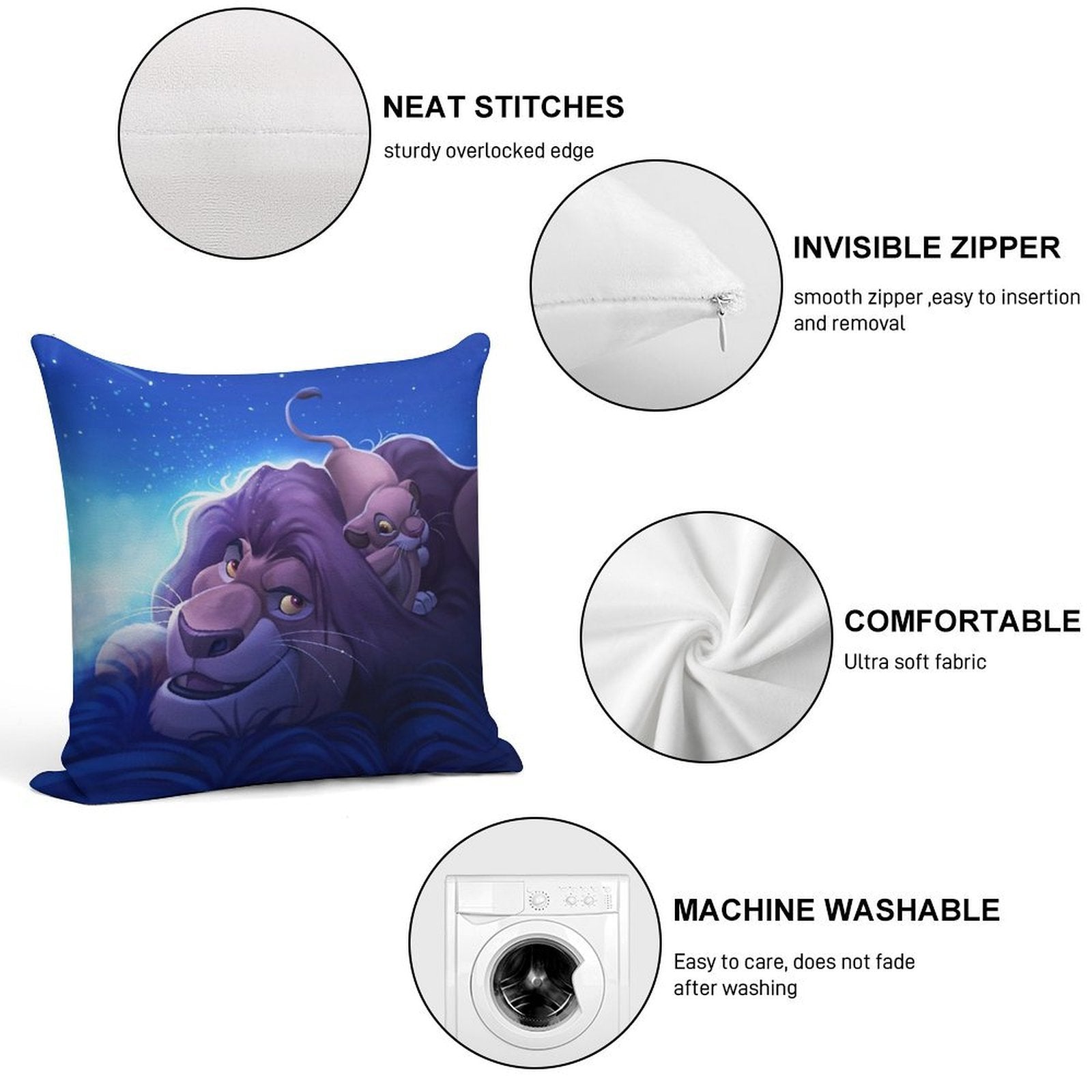 The Lion King - Under The Stars Soft Home Decor Throw Pillow