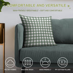 Plaid (sage Greenwhite) Soft Skin-Friendly Throw Pillow