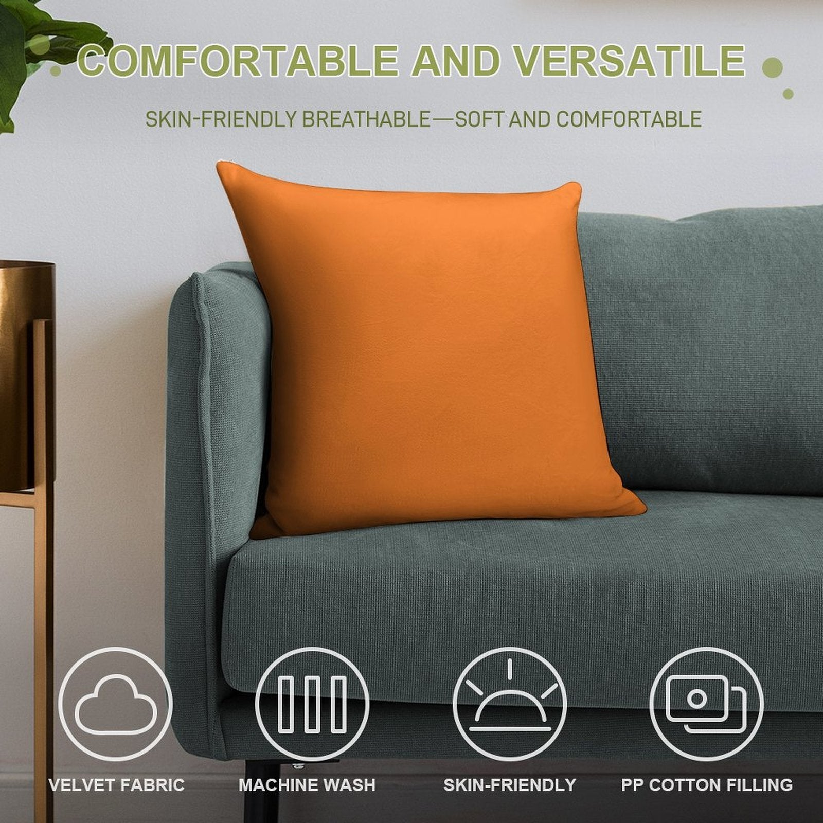 Papaya Soft Washable Throw Pillow