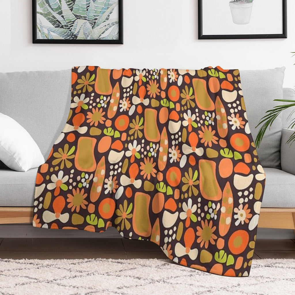 Retro Blossom Medley Premium Throw Blanket