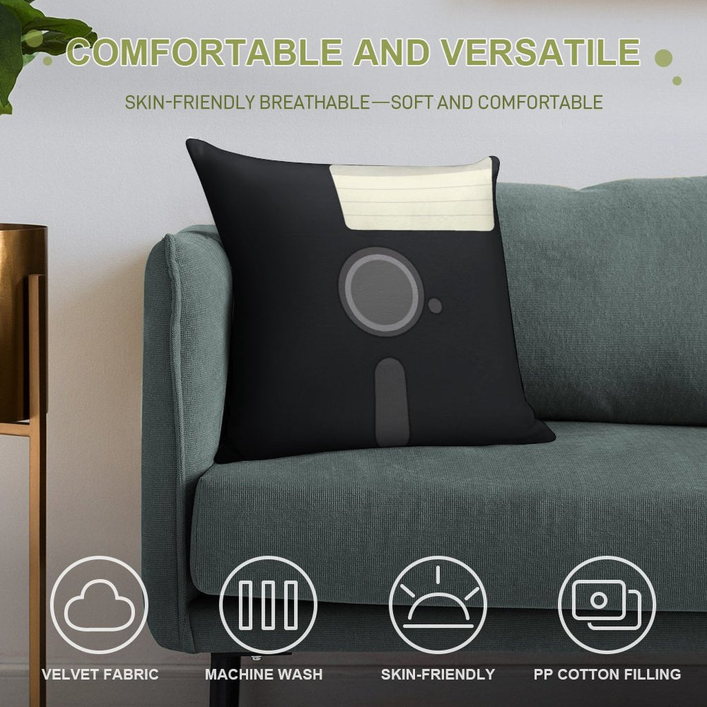 Floppy Disc 5.25 Soft Fade-Resistant Throw Pillow