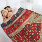 Antique Turkish Carpet Kilim Print Durable Throw Blanket