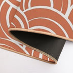 Terracotta And Beige Circles Pattern 02  Repositionable Bath Mat