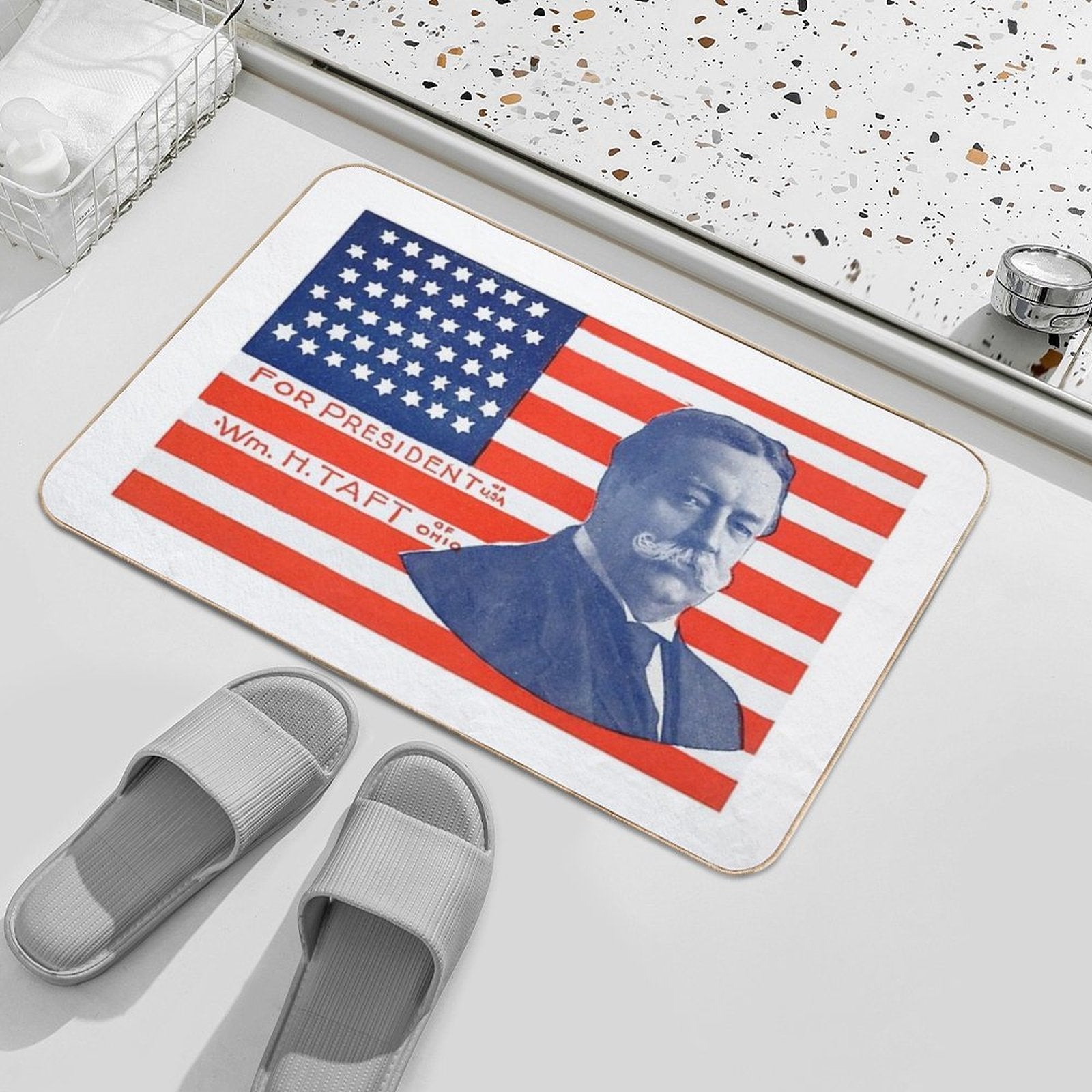 1909 William Taft for President  Fade-Resistant Bath Mat