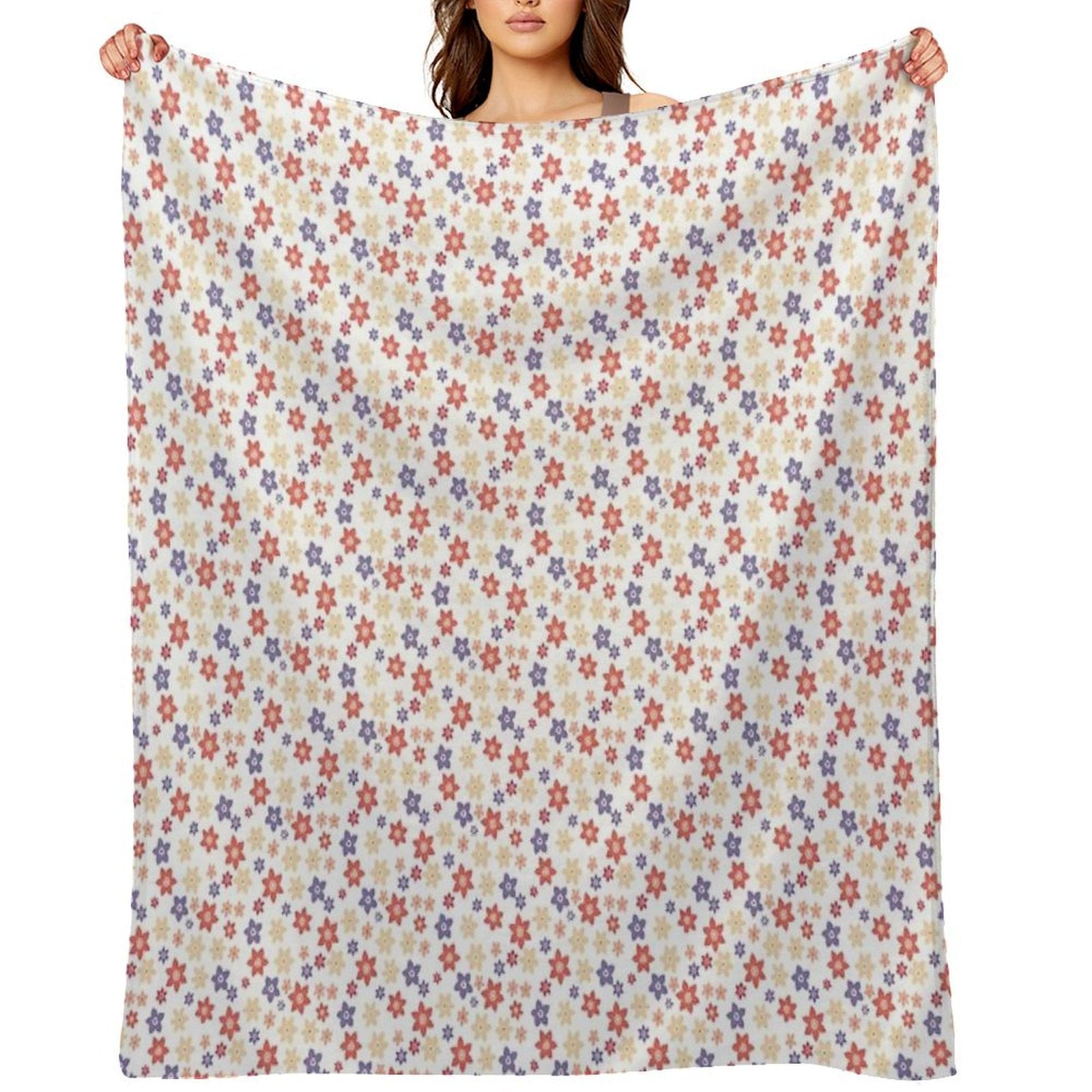 Multicolor Flower Pattern – Vibrant Floral Design for A Joyful Aesthetic Velvety-soft Throw Blanket
