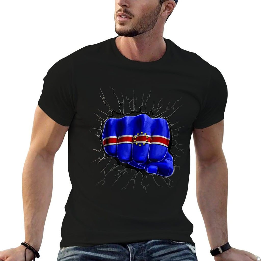 Cape Verde Cape Verdean Fist Gift  Polyester Blend T-Shirt