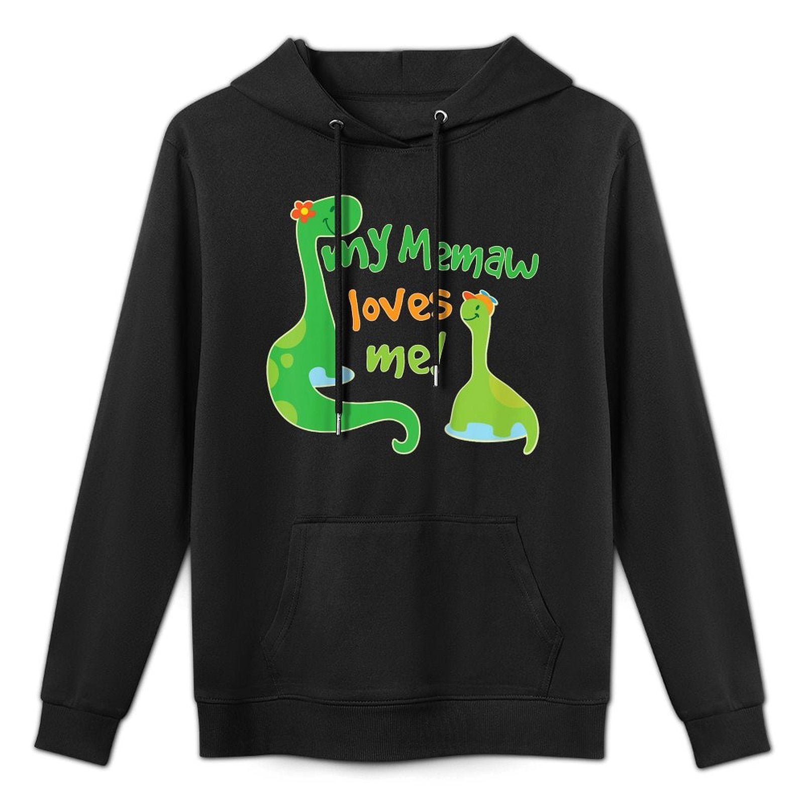 Kids My Memaw Loves Me Grandson Dinosaur Colorfast Hoodie