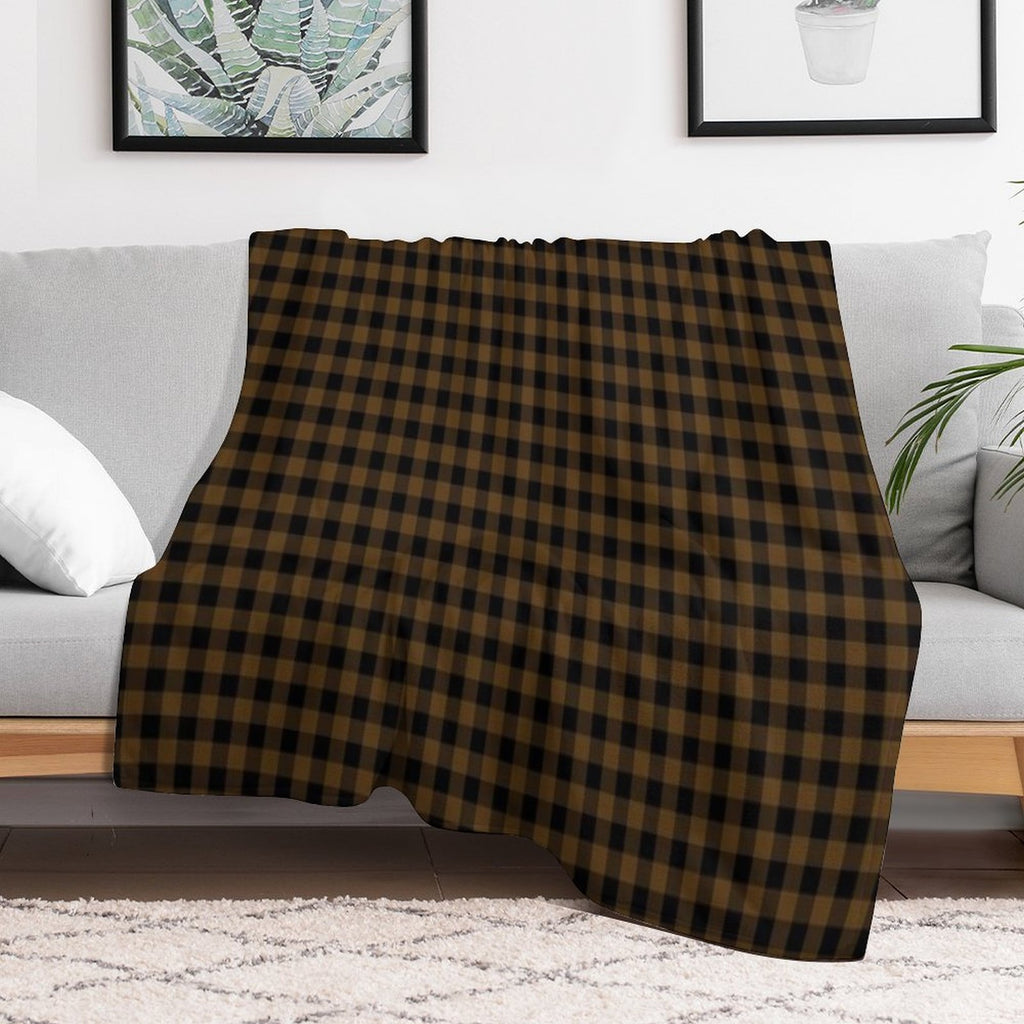 Brown Lumberjack Plaid Print Sustainable Throw Blanket