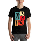 Funny Runner Running Marathon Track And Field Lovers Outfit  Rolled Sleeves T-Shirt