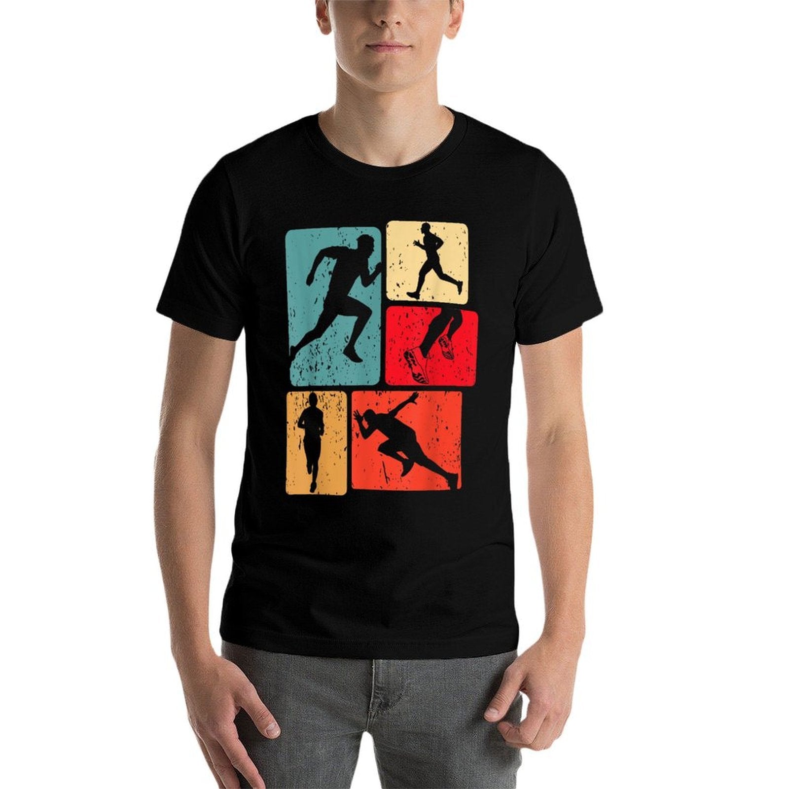 Funny Runner Running Marathon Track And Field Lovers Outfit  Rolled Sleeves T-Shirt