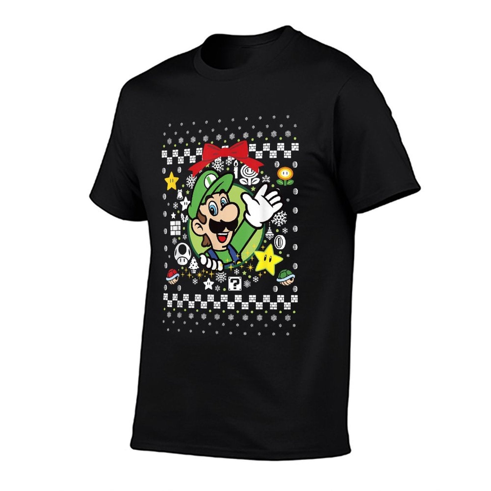 Super Mario Luigi Classic Ugly Christmas Graphic  Easy-care T-Shirt