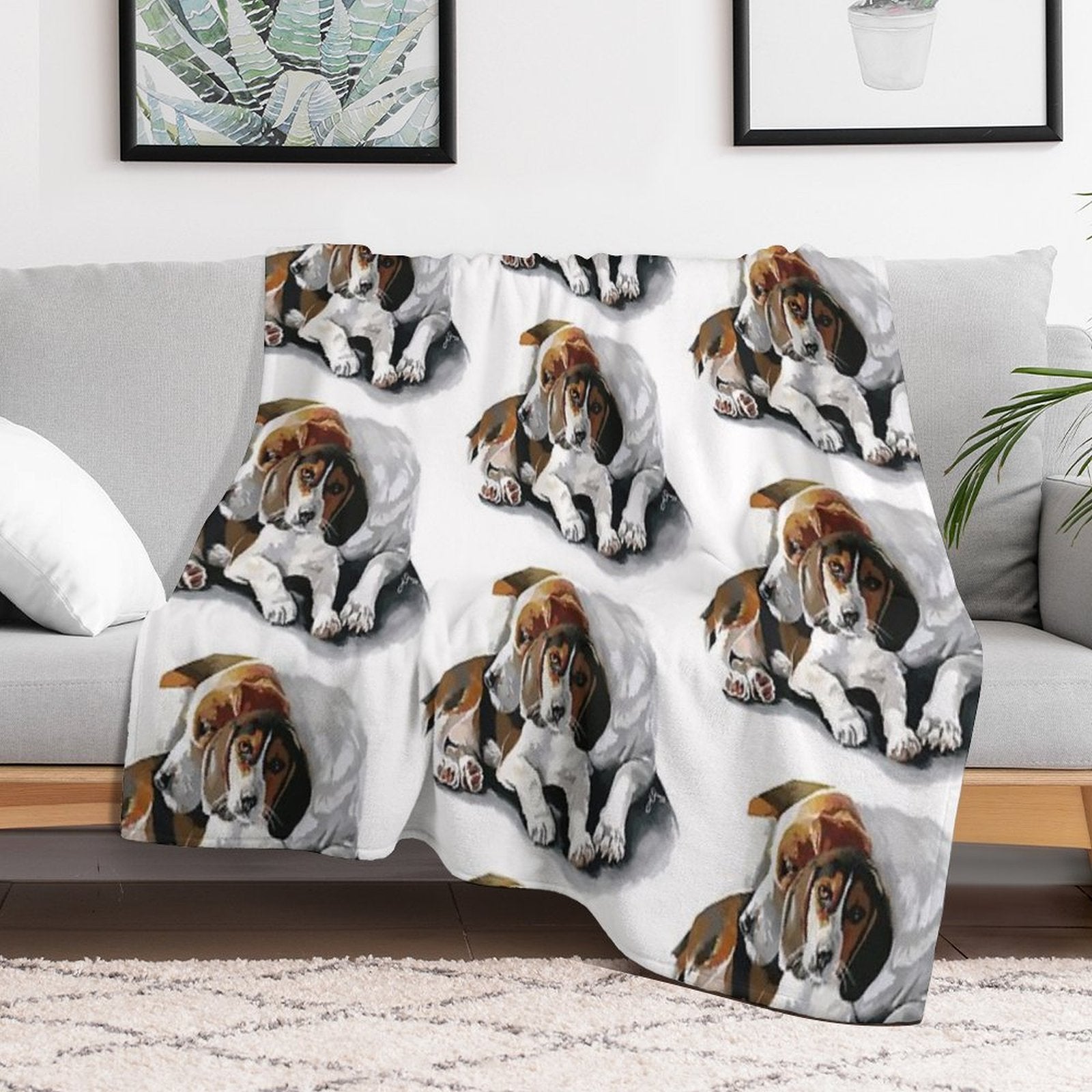 Beagles - Digital Quick-dry Throw Blanket