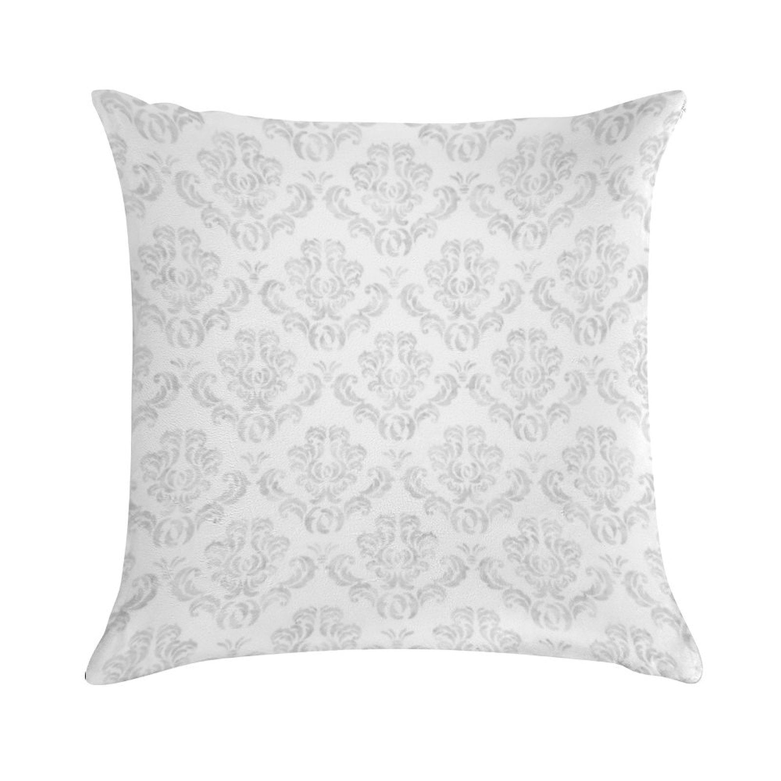 Elegant Damask in Grey And White Soft Skin-Friendly Throw Pillow