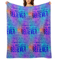 Believer -  Neon Rainbow Versatility Throw Blanket