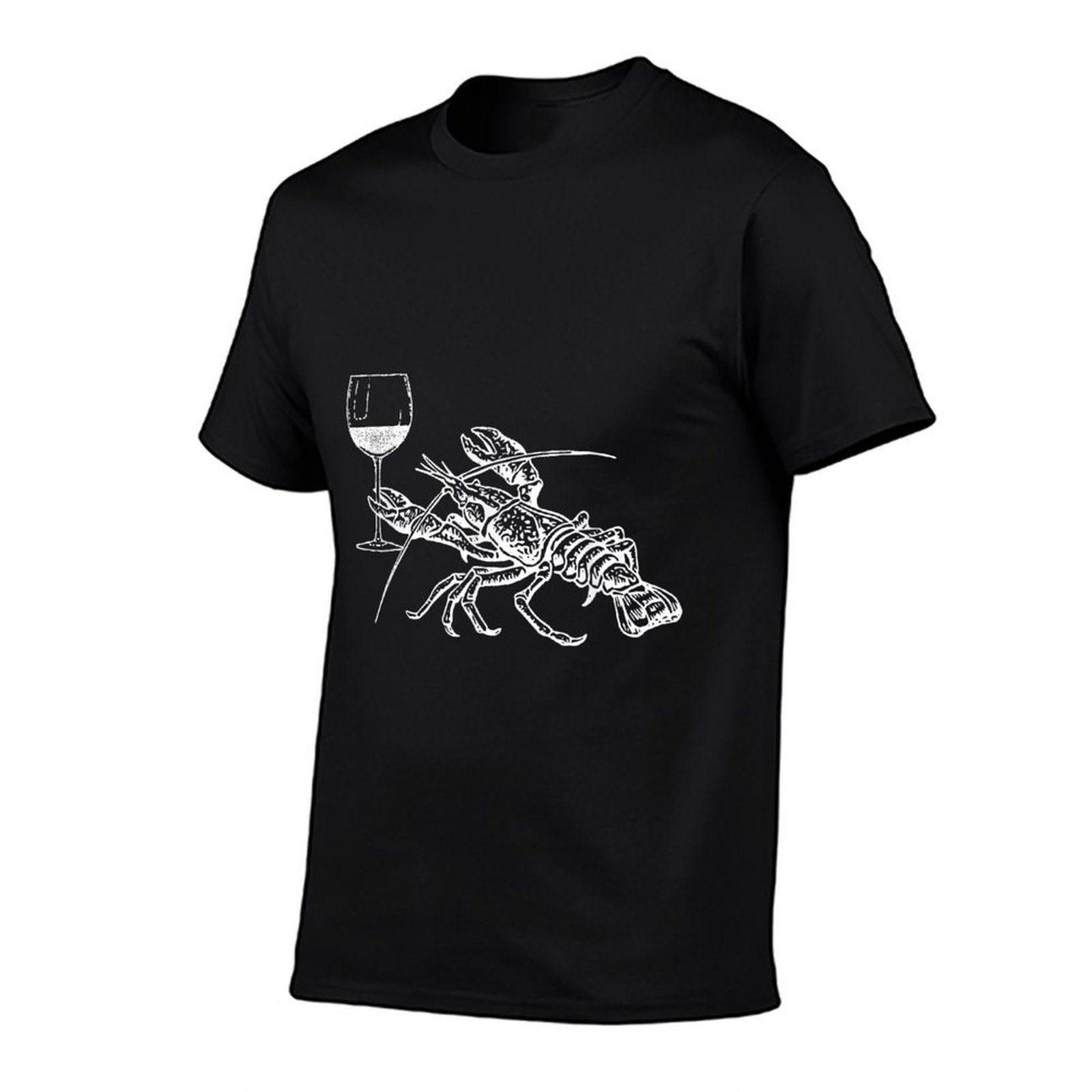 Lobster Wine Drinking Funny Beach Cruise Vacation Gift  High-quality Stitching T-Shirt