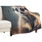 Meerkat - Cute Baby Animal Portrait Comfort Throw Blanket