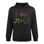 Womens I Am 39 Plus 1 Middle Finger For A 40th Birthday Kangaroo Pocket Hoodie