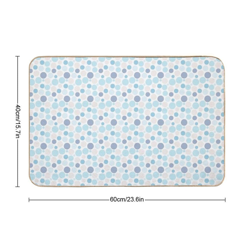 Abstract Circle Pattern - Blue And Grey  Dirt-Trapping Bath Mat