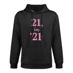 21 in 21, 21st Birthday Kangaroo Pocket Hoodie