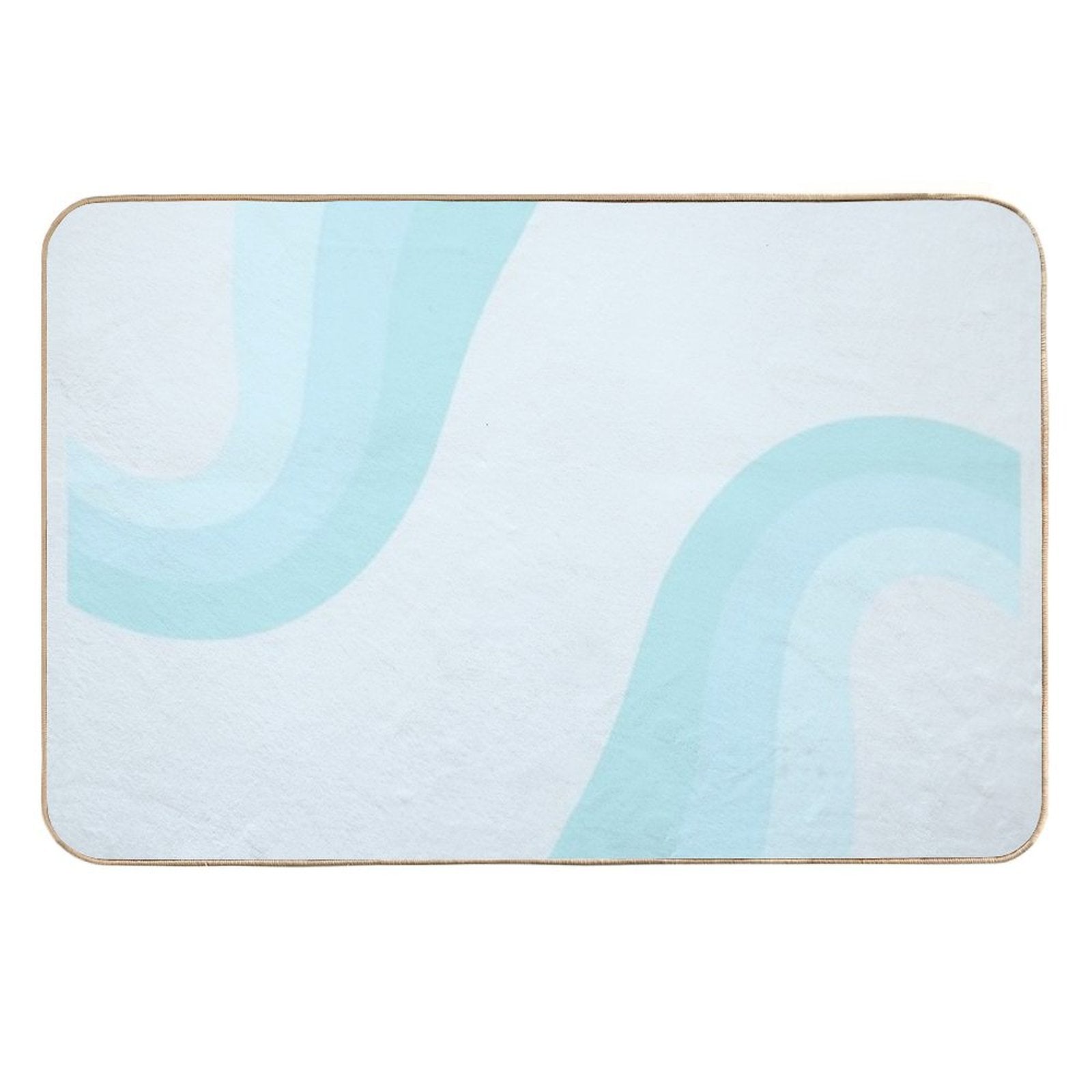 Groovy Turquoise Stripes  Versatile Bath Mat
