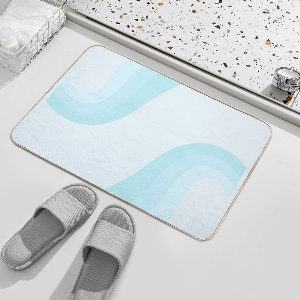 Groovy Turquoise Stripes  Versatile Bath Mat
