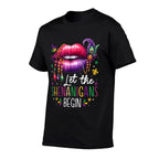 Let The Shenanigans Begin Mardi Gras Lips New Orleans 2025  Soft T-Shirt
