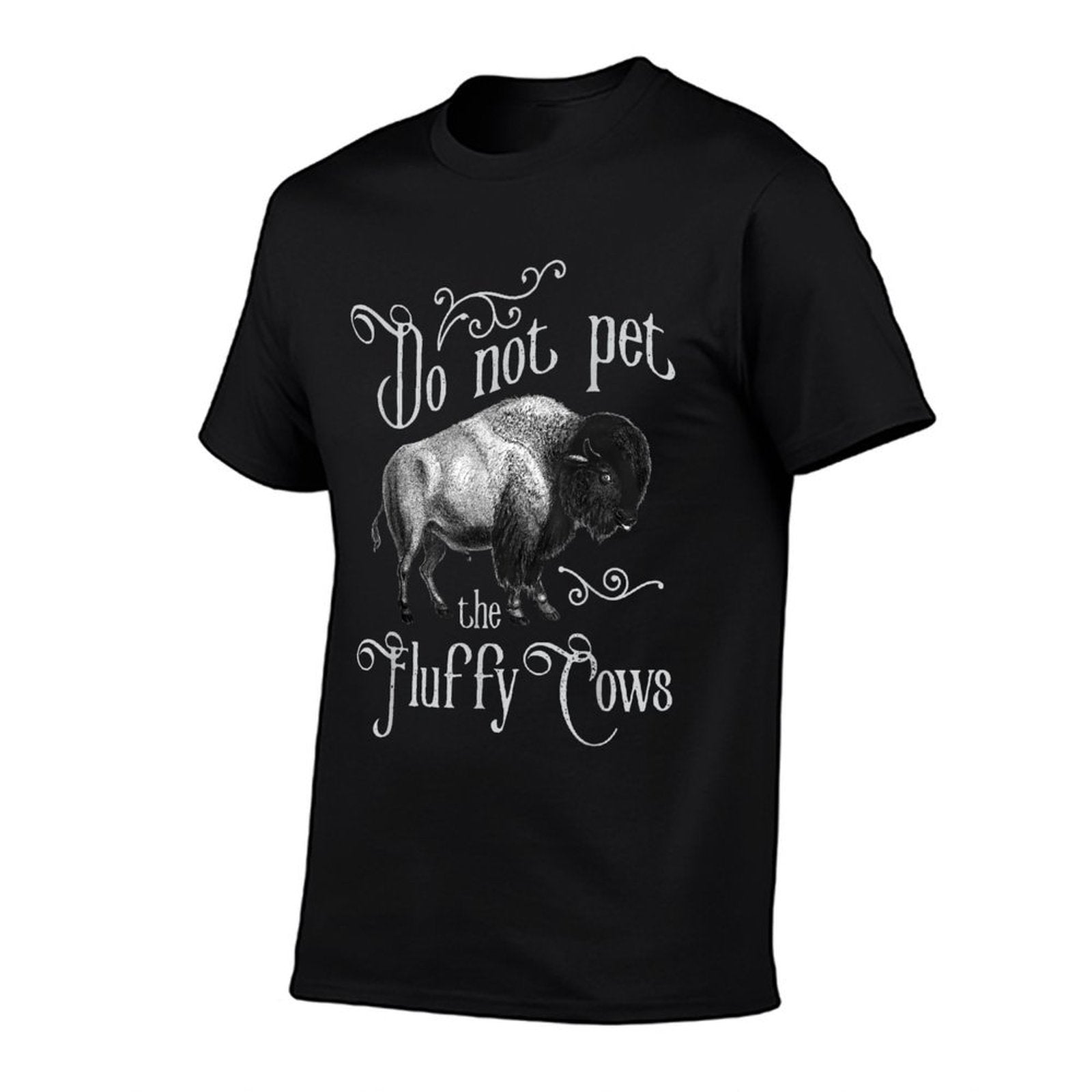 Do Not Pet The Fluffy Cows - Bison Buffalo Lover Wildlife  Rolled Sleeves T-Shirt