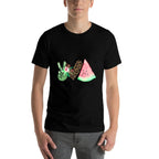 Peace Love Watermelon Summer for Womenn Girls  Cotton T-Shirt