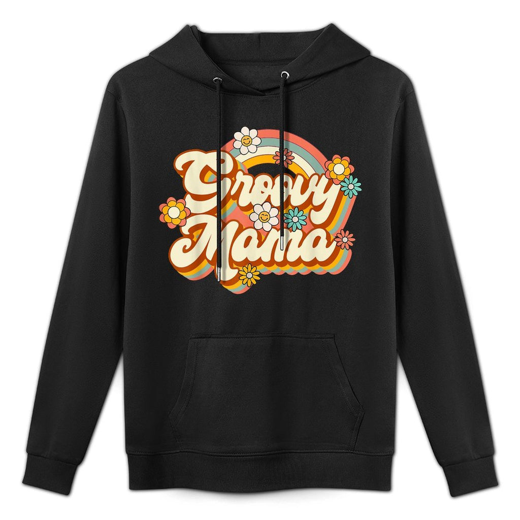 Retro Groovy Mama Family Birthday 60s 70s Hippie Costume Adjustable Hood Hoodie