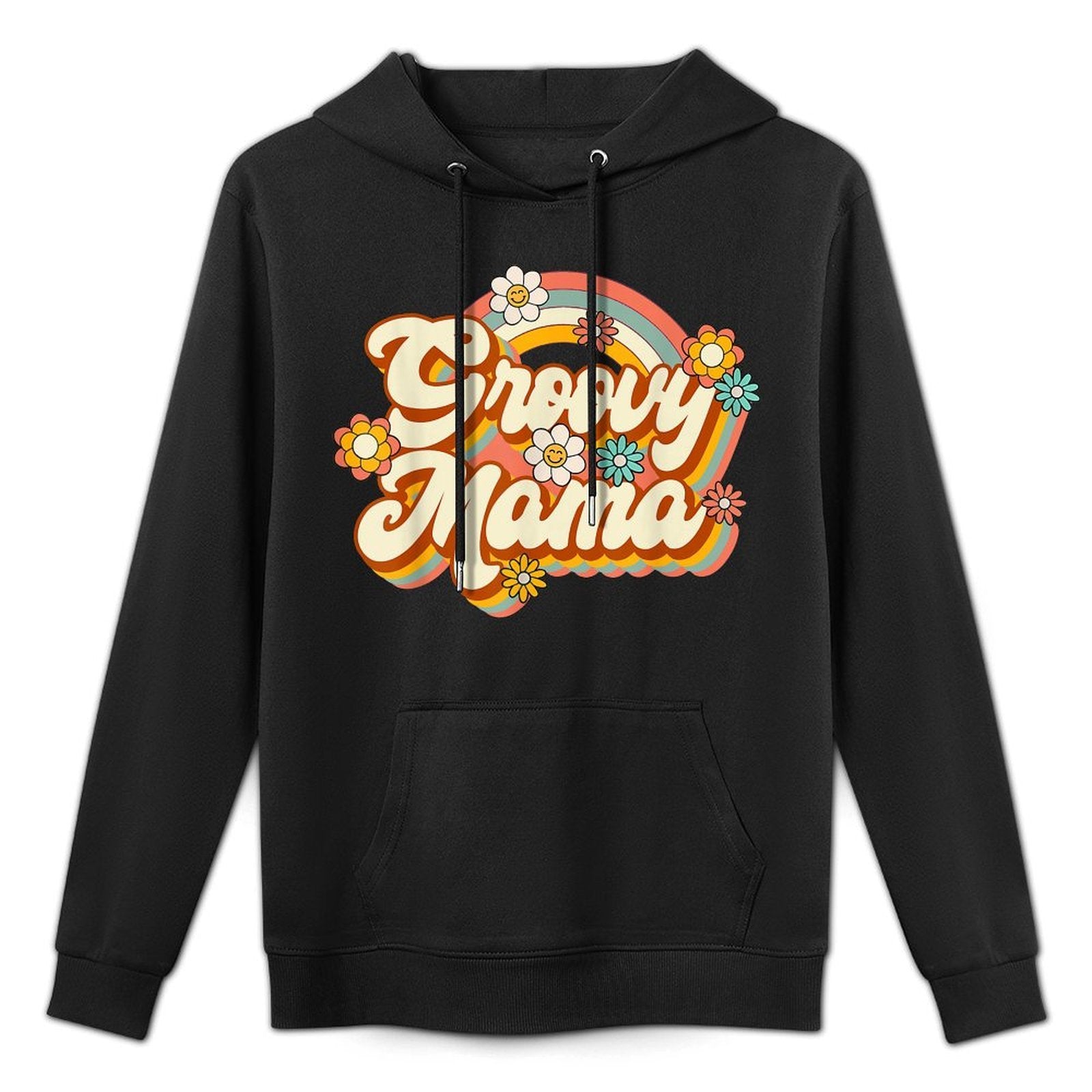 Retro Groovy Mama Family Birthday 60s 70s Hippie Costume Adjustable Hood Hoodie